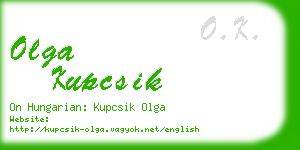 olga kupcsik business card